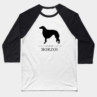 Borzoi Black Silhouette Baseball T-Shirt